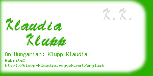klaudia klupp business card